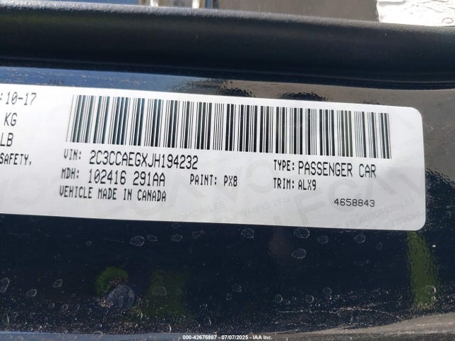 2C3CCAEGXJH194232 Chrysler 2018