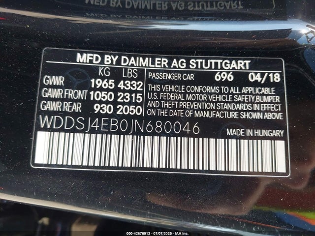 Mercedes-Benz m270 2018 WDDSJ4EB0JN680046 Image 9