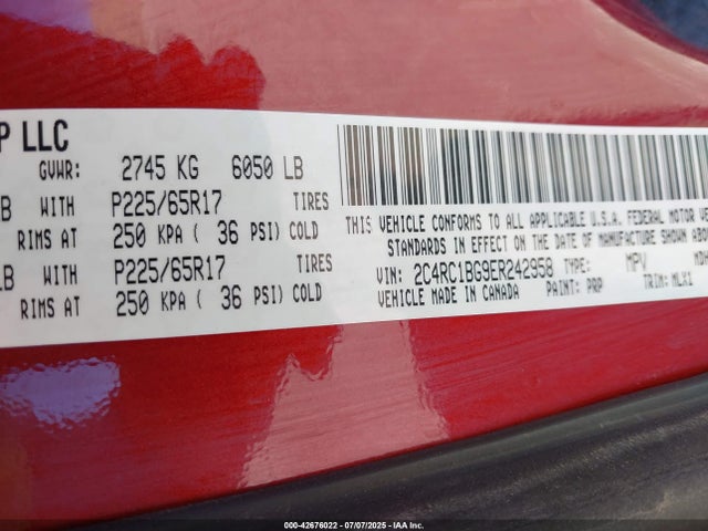 2C4RC1BG9ER242958 Chrysler 2014