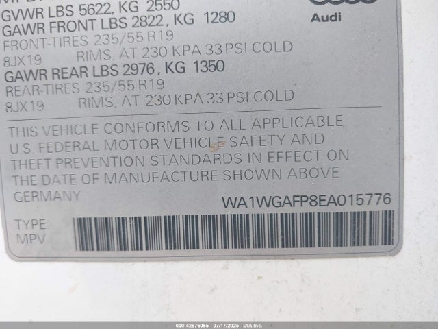 2014 AUDI Q5 WA1WGAFP8EA015776 Photo 8