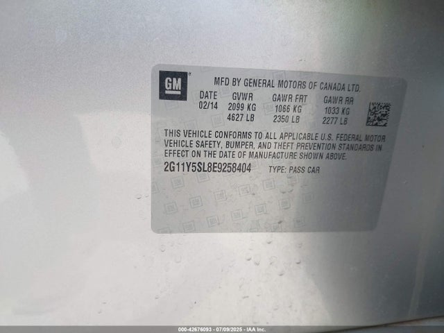 Chevrolet lkw 2014 2G11Y5SL8E9258404 Image 9
