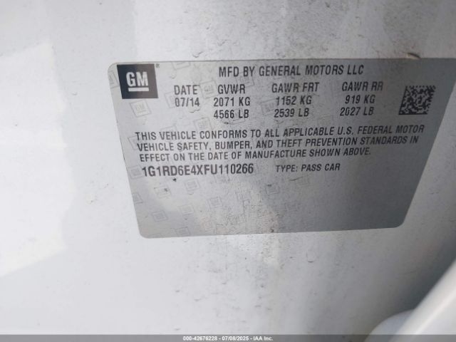 2015 CHEVROLET VOLT 1G1RD6E4XFU110266 Photo 8