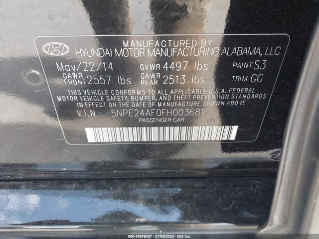 5NPE24AF0FH003681 Hyundai dohc gdi theta-ii