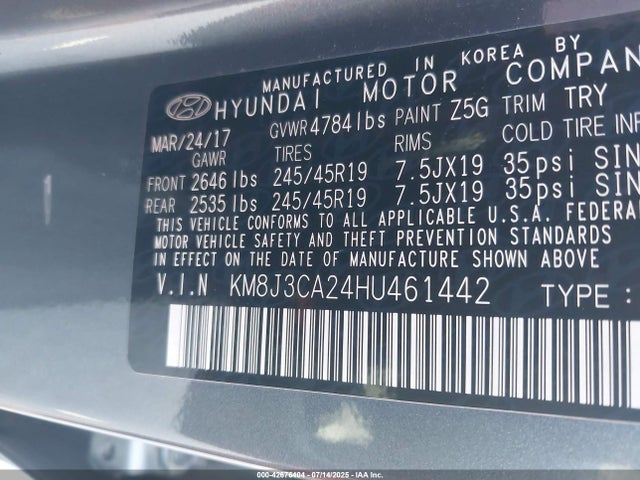 KM8J3CA24HU461442 Hyundai t-gdi gamma