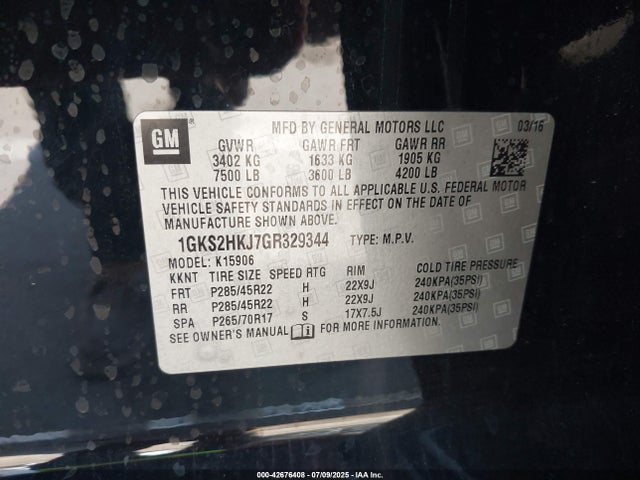 1GKS2HKJ7GR329344 GMC l86 - sidi, vvt, afm, e85 max, alum