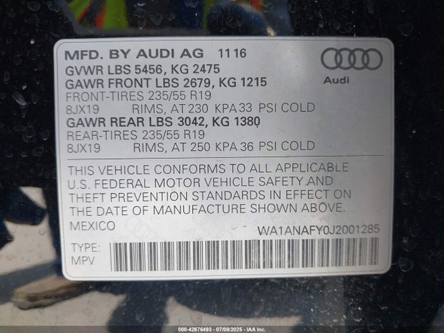 2018 AUDI Q5 WA1ANAFY0J2001285 Photo 8