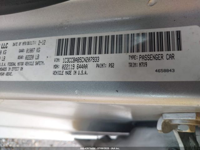 2012 CHRYSLER 200 1C3CCBAB5CN207933 Photo 8