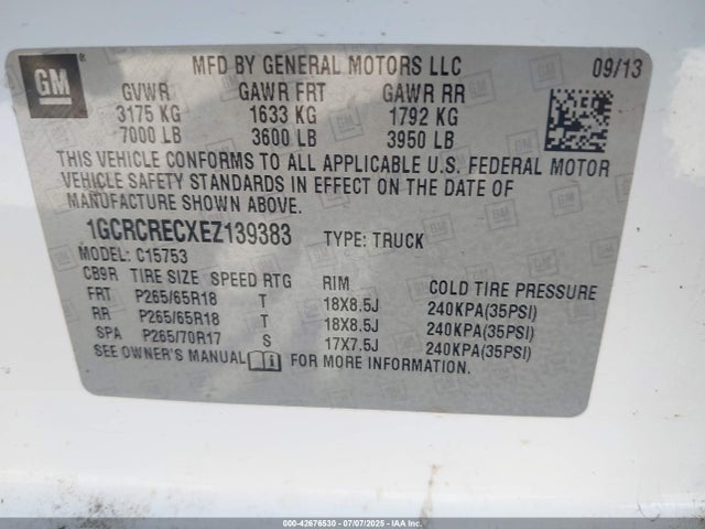 1GCRCRECXEZ139383 Chevrolet l83 - vvt, afm (active fuel management), aluminum