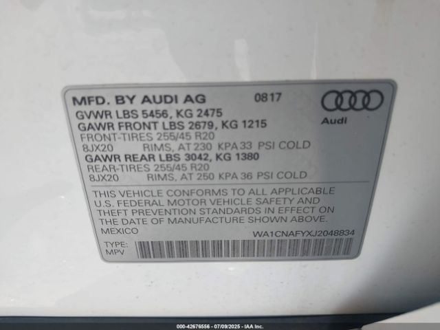 2018 AUDI Q5 WA1CNAFYXJ2048834 Photo 8