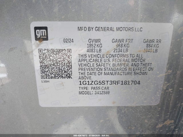 1G1ZG5ST3RF181704 Chevrolet lfv