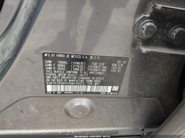 Honda r18z9 2022 3CZRU6H59NM760652 Image 9
