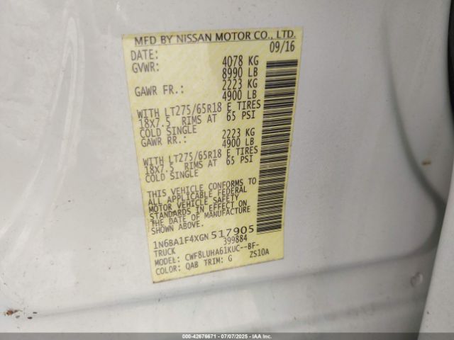 2016 NISSAN TITAN XD 1N6BA1F4XGN517905 Photo 8