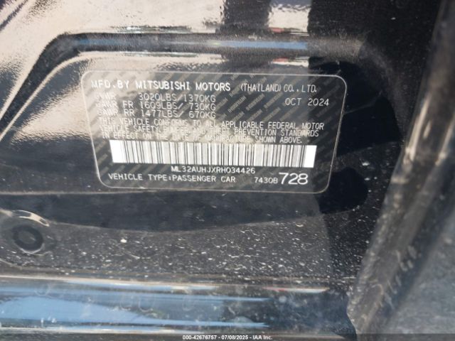 2024 MITSUBISHI MIRAGE ML32AUHJXRH034426 Photo 8