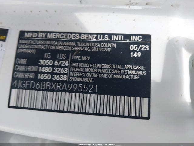 4JGFD6BBXRA995521 Mercedes-Benz m256
