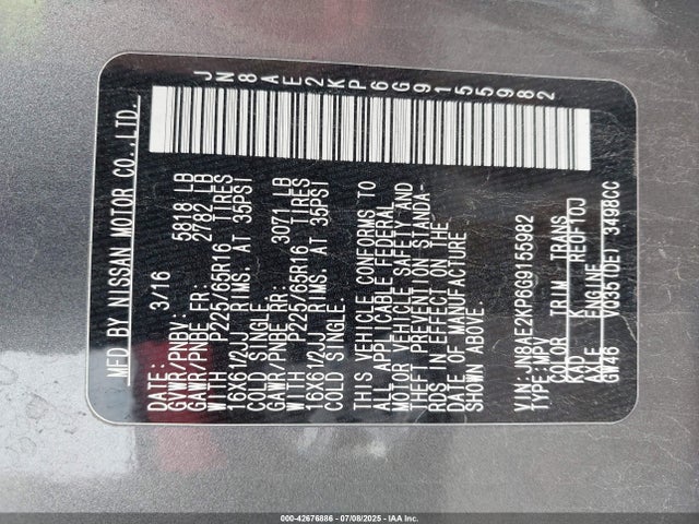 JN8AE2KP6G9155982 Nissan 2016