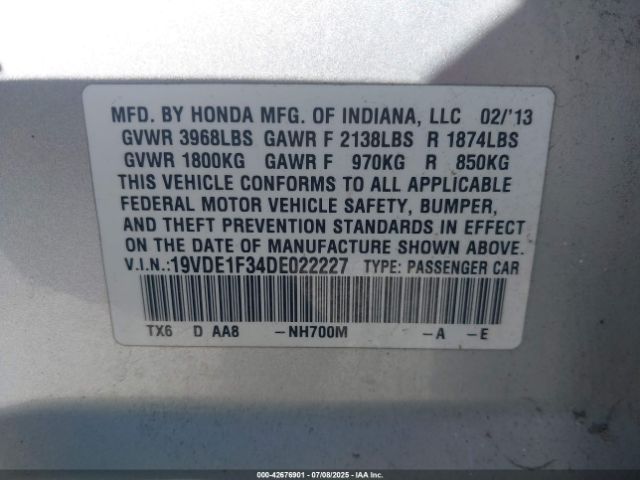 2013 ACURA ILX 19VDE1F34DE022227 Photo 8