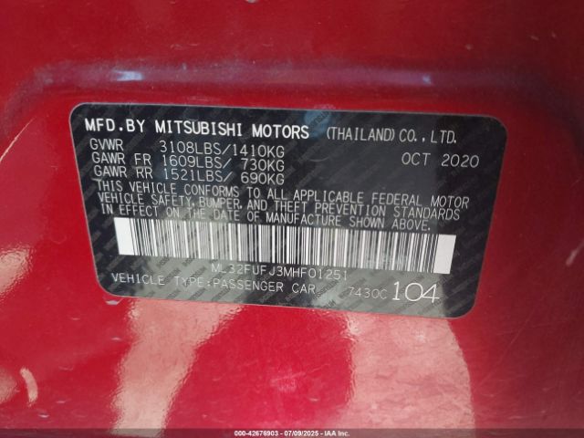 2021 MITSUBISHI MIRAGE G4 ML32FUFJ3MHF01251 Photo 8