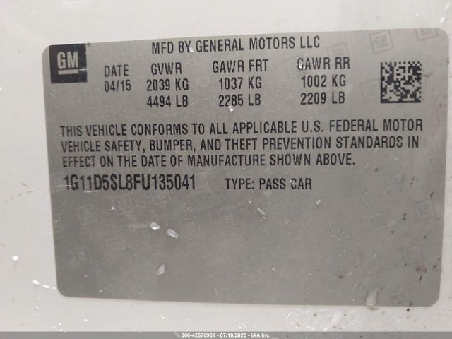 1G11D5SL8FU135041 Chevrolet lkw