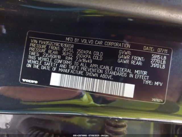 2012 VOLVO XC90 YV4952CY8C1616658 Photo 8