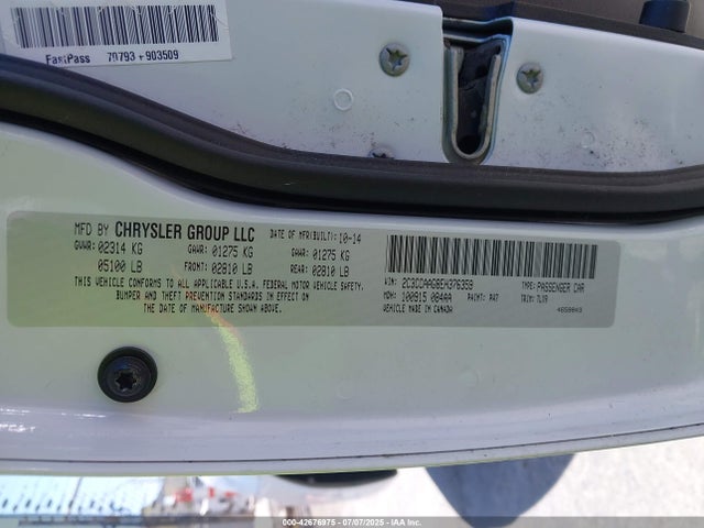 2C3CCAAG8EH376359 Chrysler 2014
