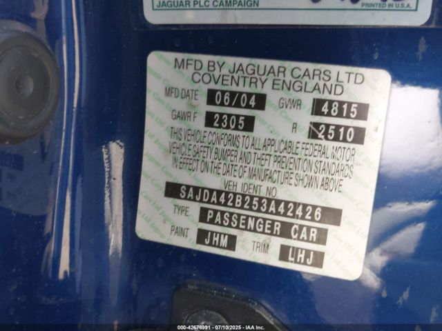 2005 JAGUAR XKR SAJDA42B253A42426 Photo 8