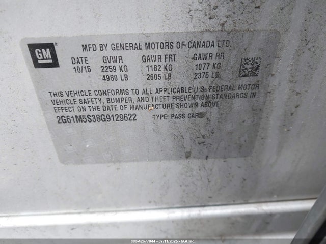 2016 CADILLAC XTS 2G61M5S38G9129622 Photo 8