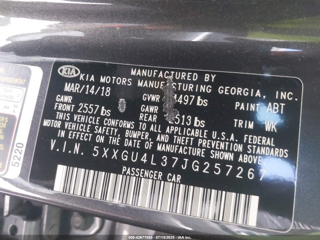 5XXGU4L37JG257267 KIA gdi