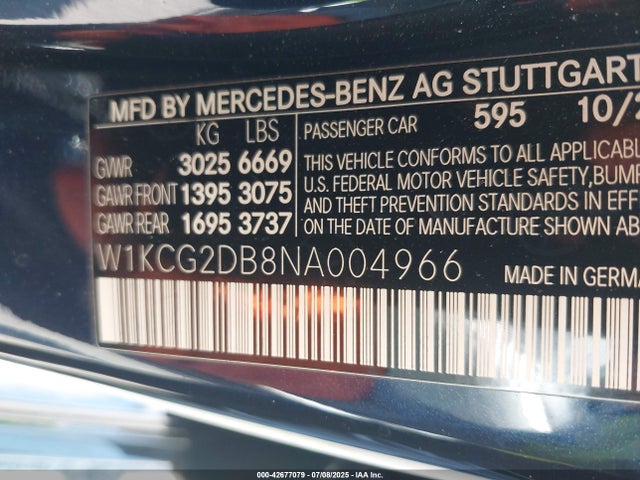 W1KCG2DB8NA004966 Mercedes-Benz ed