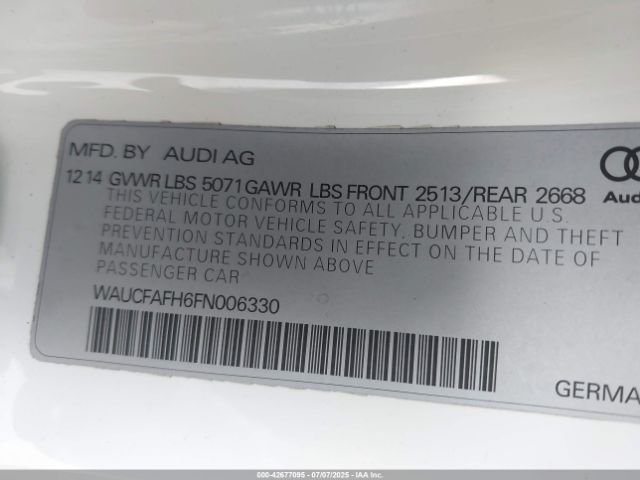 2015 AUDI A5 WAUCFAFH6FN006330 Photo 8