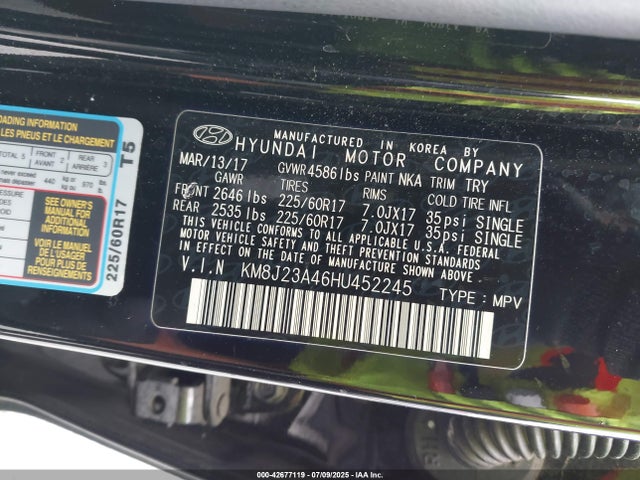 KM8J23A46HU452245 Hyundai gdi nu