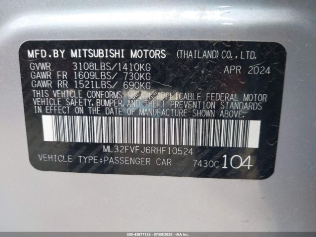 2024 MITSUBISHI MIRAGE G4 ML32FVFJ6RHF10524 Photo 8