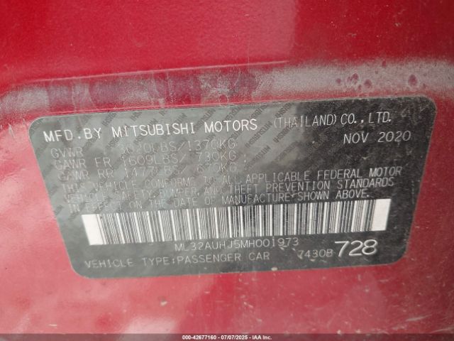 2021 MITSUBISHI MIRAGE ML32AUHJ5MH001973 Photo 8