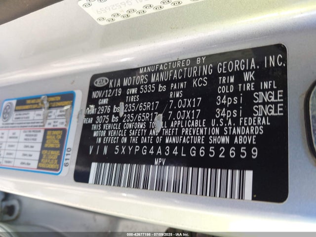 5XYPG4A34LG652659 KIA gdi theta-ii