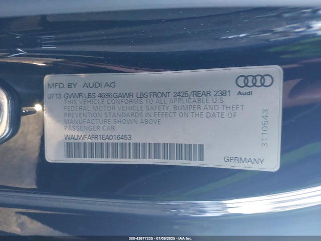 WAUWFAFR1EA016453 Audi flex fuel engine