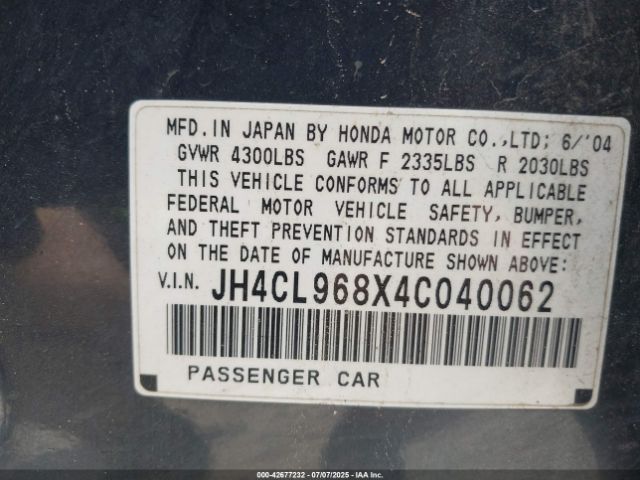 2004 ACURA TSX JH4CL968X4C040062 Photo 8