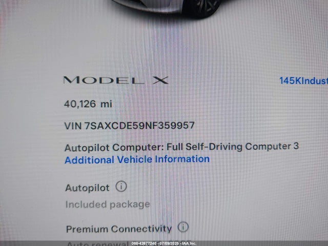 2022 TESLA MODEL X 7SAXCDE59NF359957 Photo 6