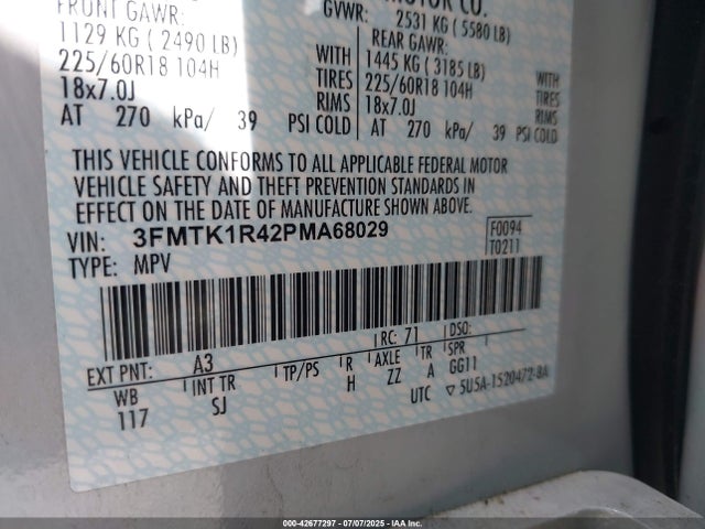 3FMTK1R42PMA68029 Ford Mustang Mach-E
