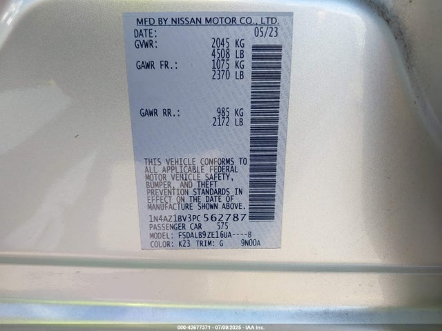 Nissan 2023 2023 1N4AZ1BV3PC562787 Image 9