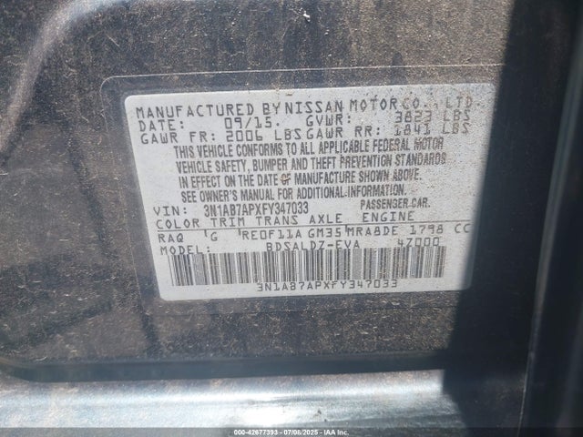 3N1AB7APXFY347033 Nissan 2015