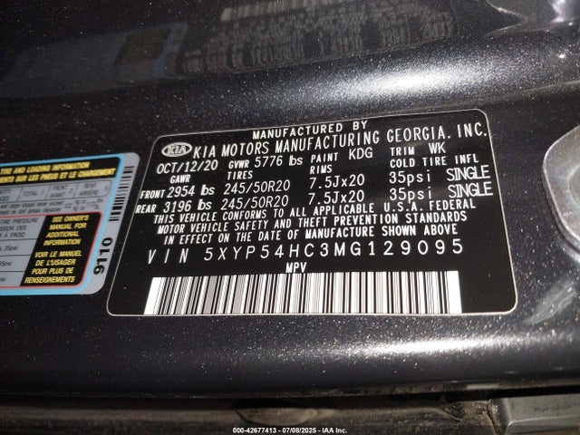 KIA Telluride Sx 2021 5XYP54HC3MG129095 Image 9