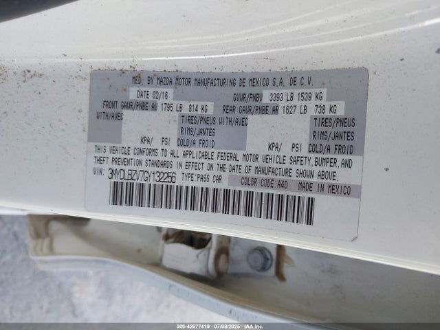 3MYDLBZV7GY132256 Scion p5v