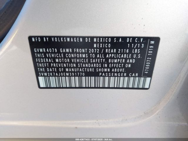 2014 VOLKSWAGEN JETTA 3VW2K7AJ0EM391770 Photo 8