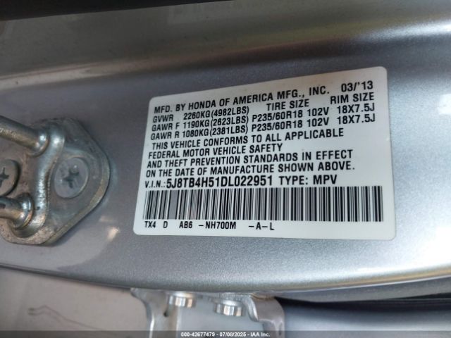 2013 ACURA RDX 5J8TB4H51DL022951 Photo 8