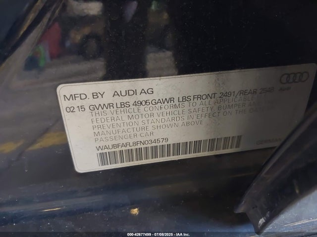 WAUBFAFL8FN034579 Audi flex fuel capable engine