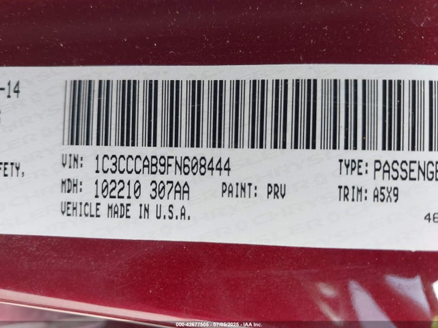 Chrysler 2015 2015 1C3CCCAB9FN608444 Image 9