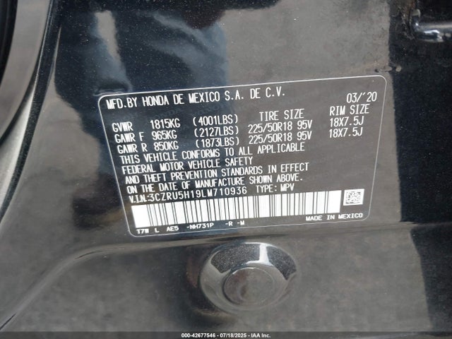 3CZRU5H19LM710936 Honda r18z9