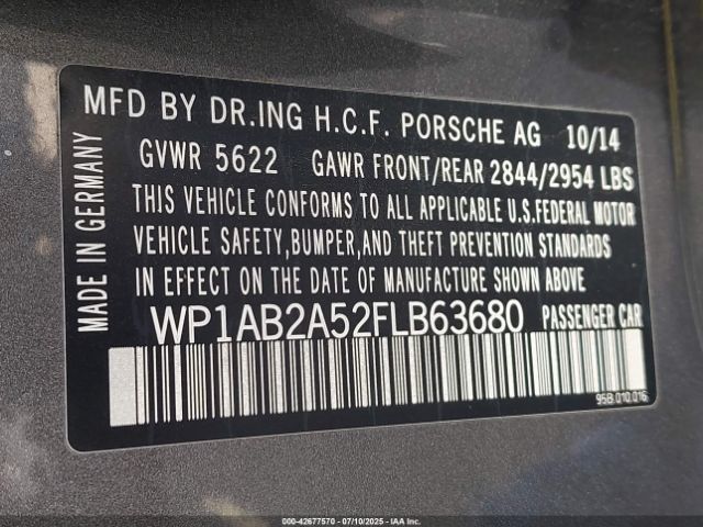 2015 PORSCHE MACAN WP1AB2A52FLB63680 Photo 8