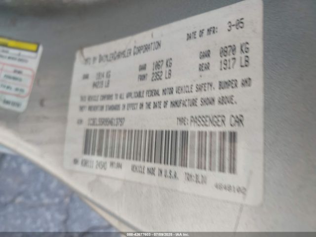 2005 CHRYSLER SEBRING 1C3EL55R95N613797 Photo 8