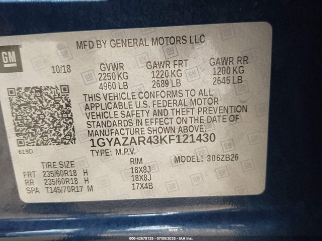 2019 CADILLAC XT4 1GYAZAR43KF121430 Photo 8