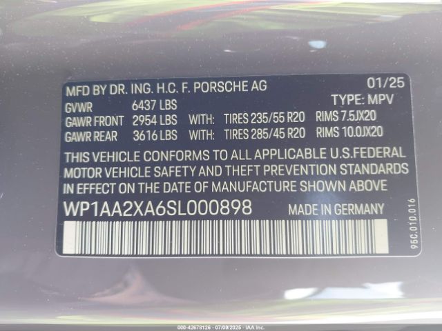 2025 PORSCHE MACAN ELECTRIC WP1AA2XA6SL000898 Photo 8